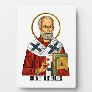 Saint Nicholas orthodox serbian saints icon Plaque