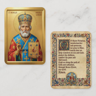 Saint Nicholas prayer card