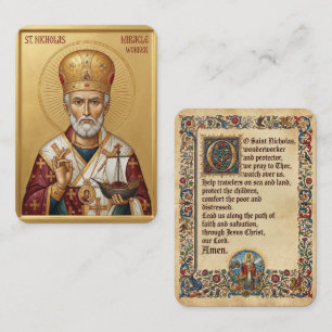 Saint Nicholas prayer card