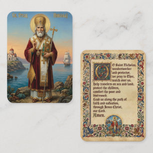 Saint Nicholas prayer card