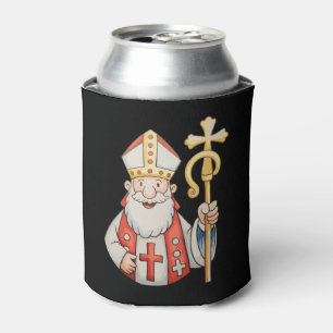 Saint Nicholas Santa Patron Of Christmas Xmas Can Cooler