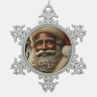 Saint Nick Snowflake Pewter Christmas Ornament
