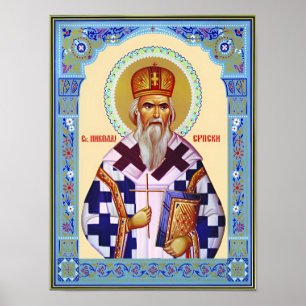 Saint Nikolai Serbian Poster