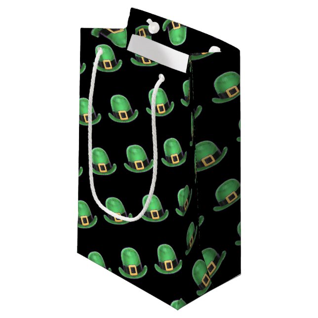 Saint Paddys Day Green Derby Hat Small Gift Bag (Front Angled)