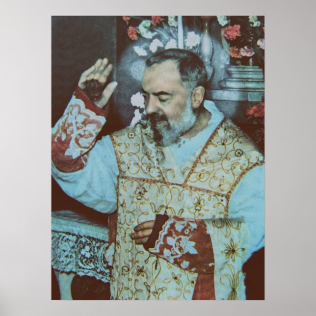 Saint Padre Pio Devotional Portrait Poster (Front)