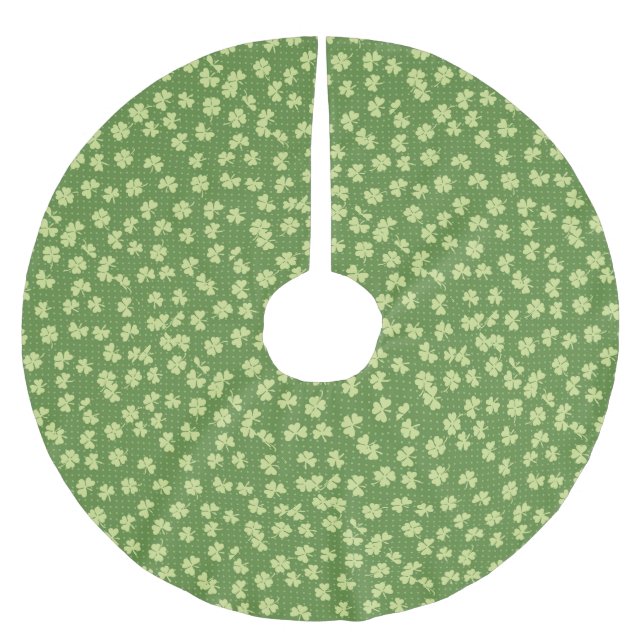 Saint Partrick's Day Shamrocks Brushed Polyester Tree Skirt (Front)