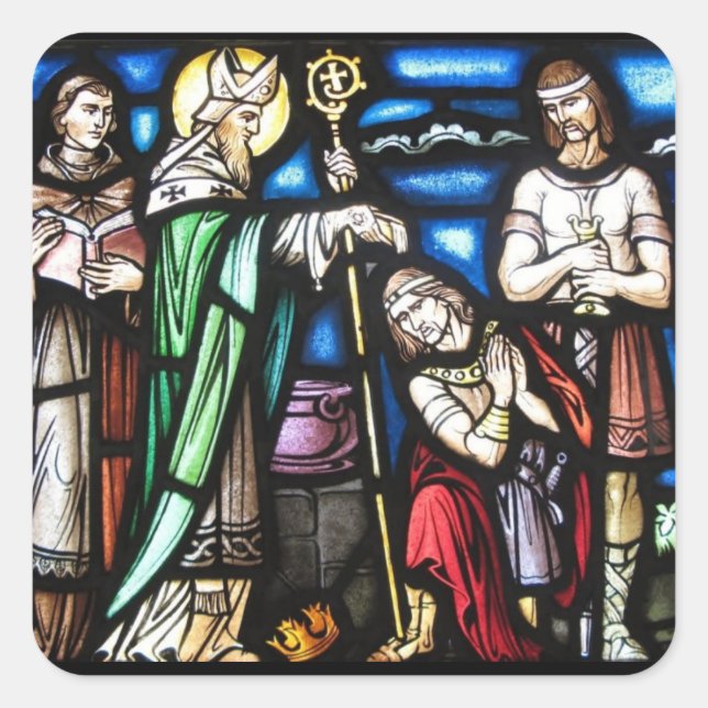 Saint Patrick and His Followers Square Sticker (Front)