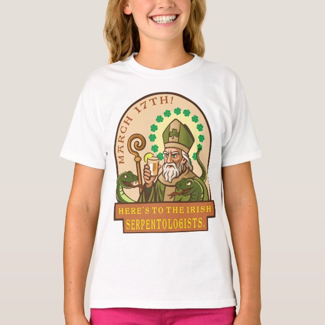 Saint Patrick and the Snakes T-Shirt (Front)