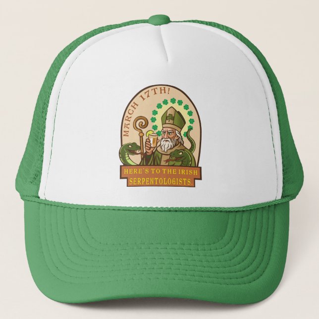 Saint Patrick and the Snakes Trucker Hat (Front)