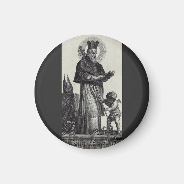 Saint Patrick Apostle of Ireland  Monochrome Art Magnet (Front)