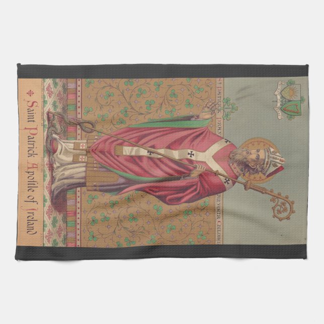 Saint Patrick Apostle of Ireland Tea Towel (Horizontal)