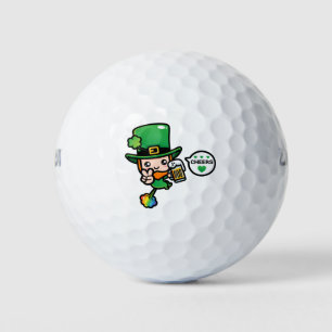saint patrick-day cartoon character leprechaun golf balls