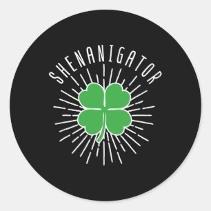 Saint Patrick Day Ireland Green Shamrock Irish She Classic Round Sticker
