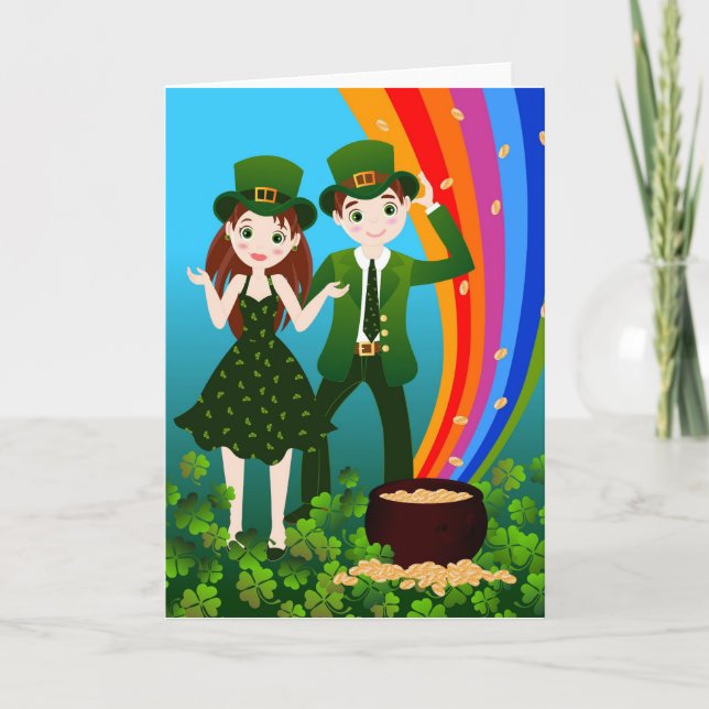 Saint Patrick Day Kids Party Card (Front)