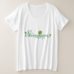 Saint Patrick Day Shenanigans Irish Shamrock Plus Size T-Shirt