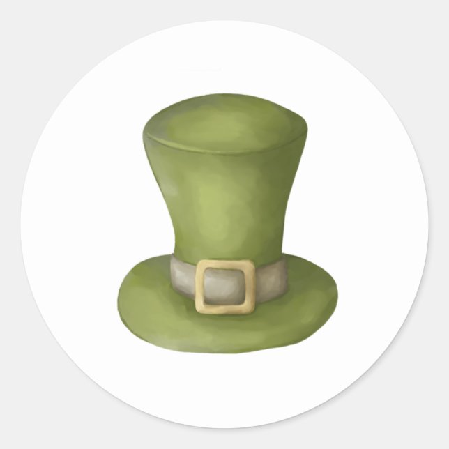 Saint Patrick  elf hat clip art  Classic Round Sticker (Front)