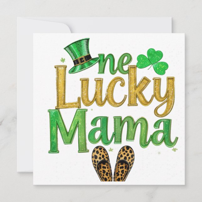 Saint Patrick lucky Mama Invitation (Front)