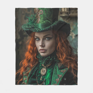 Saint Patrick’s Day Goth Woman Fleece Blanket
