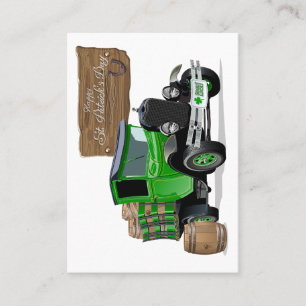 Saint Patrick vintage Cartoon Christmas firetruck Business Card