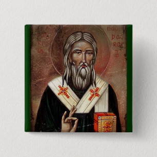 Saint Patrick with Raised Hand 15 Cm Square Badge