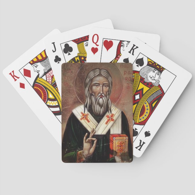 Saint Patrick with Raised Hand Playing Cards (Back)