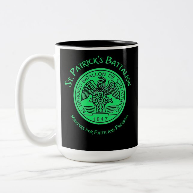 Saint Patrick's Battalion San Patricios Catholic Two-Tone Coffee Mug (Left)