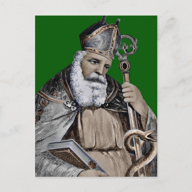 Saint Patrick's Bible and Staff Postcard (Front)