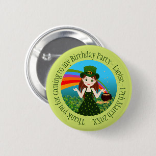 Saint Patrick's birthday girl Thank You 6 Cm Round Badge