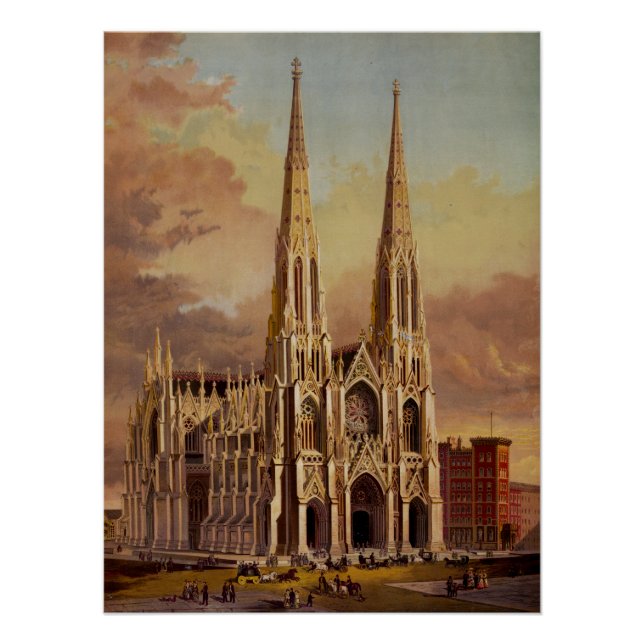 Saint Patrick's Cathedral in Midtown Manhattan  Poster (Front)