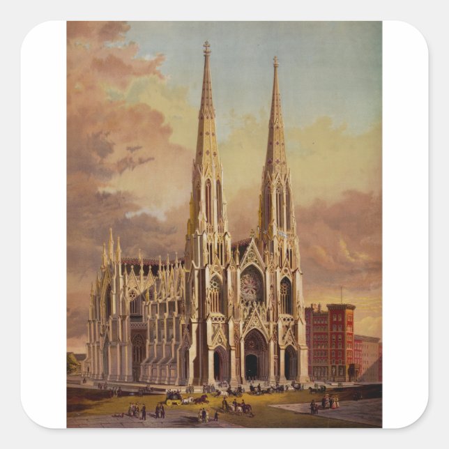 Saint Patrick's Cathedral in Midtown Manhattan  Square Sticker (Front)
