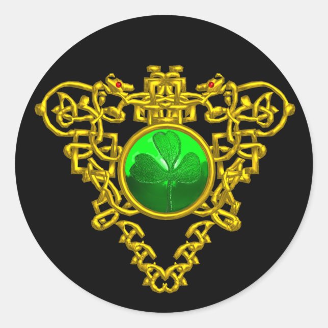 SAINT PATRICK'S CELTIC HEART CLASSIC ROUND STICKER (Front)
