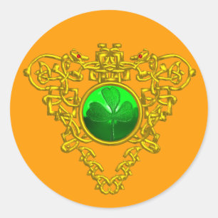 SAINT PATRICK'S CELTIC HEART CLASSIC ROUND STICKER