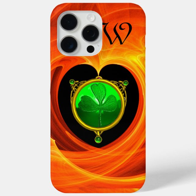SAINT PATRICK'S CELTIC HEART,SHAMROCK MONOGRAM Case-Mate iPhone CASE (Back)