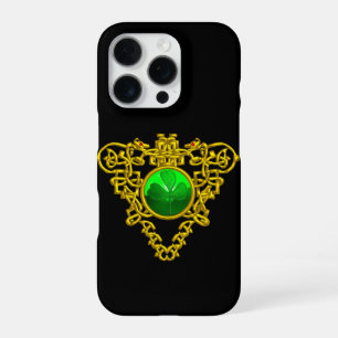 SAINT PATRICK'S CELTIC HEART WITH GREEN SHAMROCK iPhone 16 PRO CASE