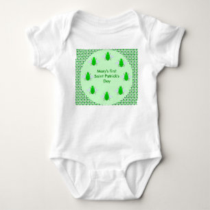 Saint Patricks Day Bee and Shamrocks Baby Bodysuit