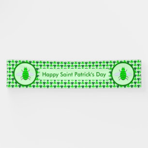 Saint Patricks Day Bee and Shamrocks Banner