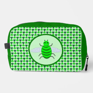 Saint Patricks Day Bee and Shamrocks Dopp Kit