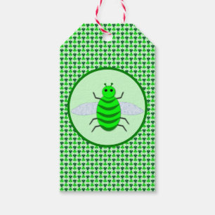 Saint Patricks Day Bee and Shamrocks Gift Tags