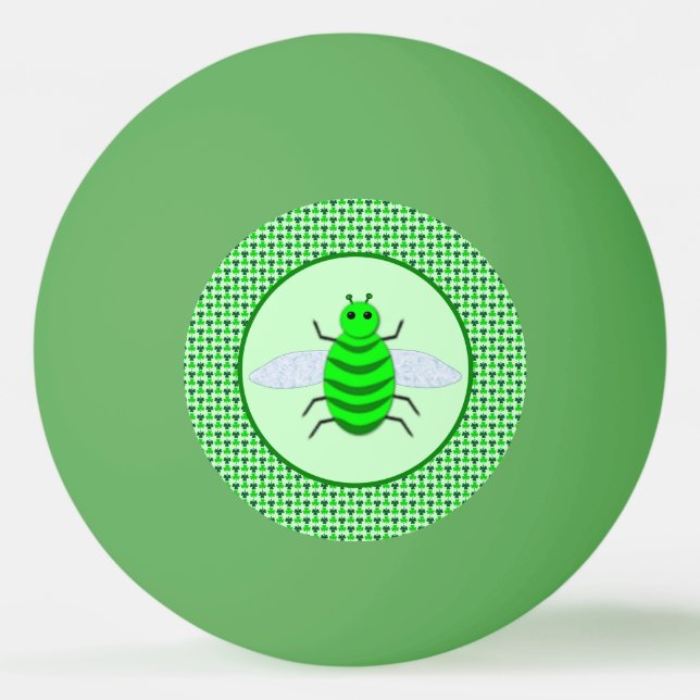 Saint Patricks Day Bee and Shamrocks Ping Pong Ball (Front)