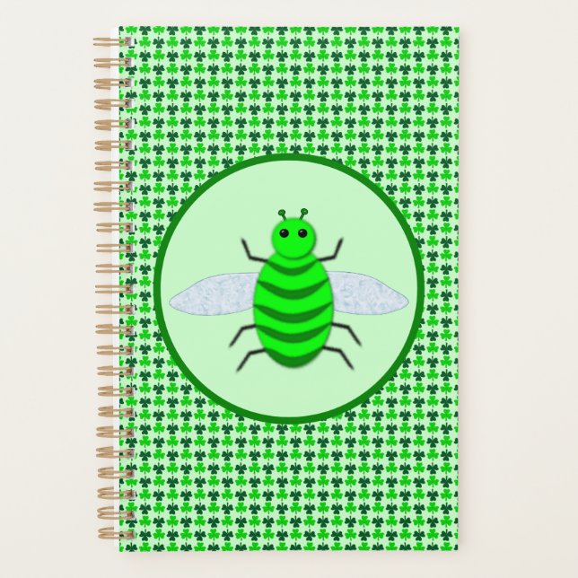 Saint Patricks Day Bee and Shamrocks Planner (Front)