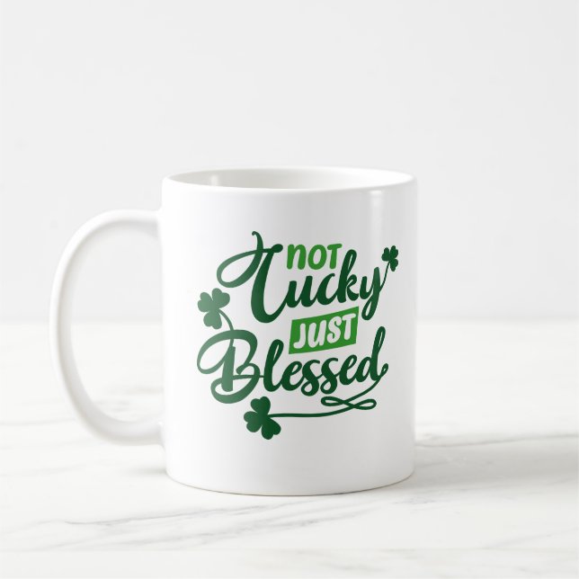 Saint Patrick's Day Blessed Christian Graphic Tee Coffee Mug (Left)