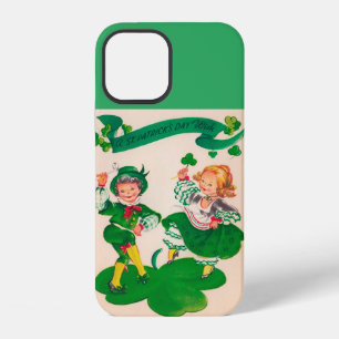 Saint Patrick's Day Boy & Girl, Vintage iPhone 12 Case