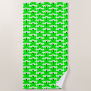 Saint Patricks Day Butterfly Beach Towel