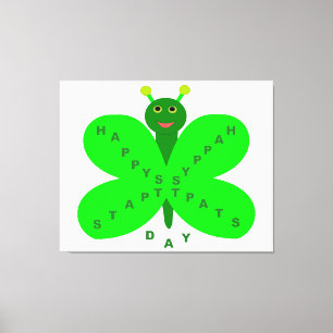 Saint Patricks Day Butterfly Canvas Print