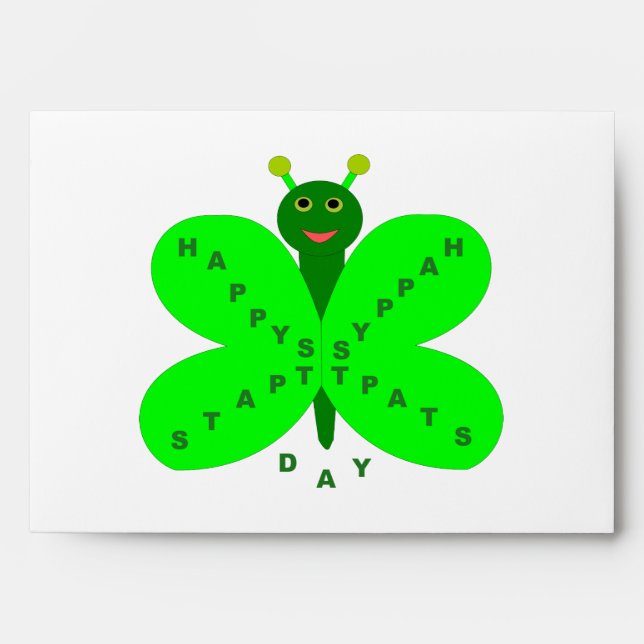 Saint Patrick's Day Butterfly Custom Envelope (Front)