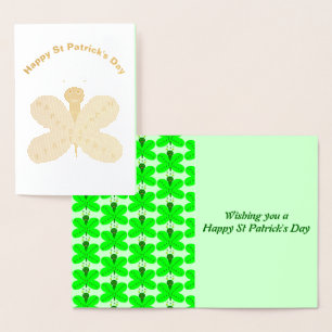 Saint Patricks Day Butterfly Foil Card