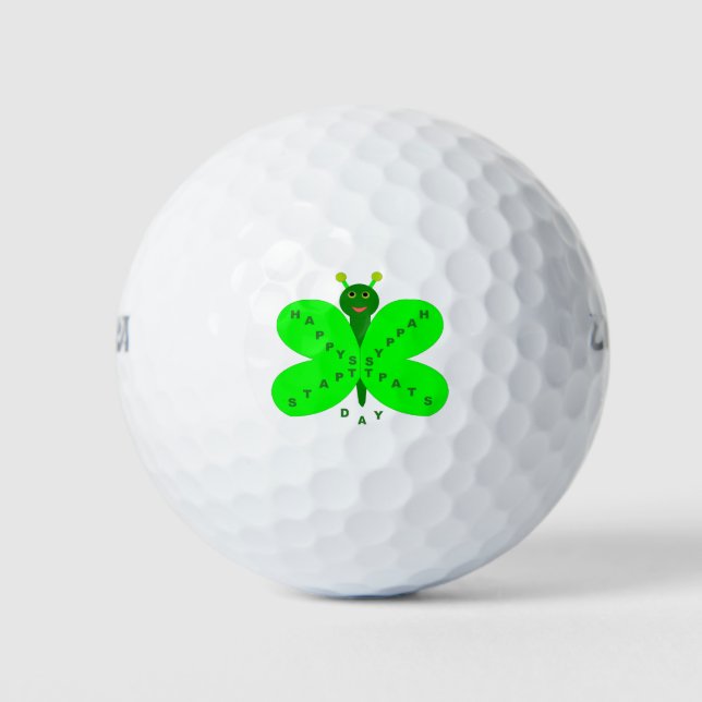 Saint Patrick's Day Butterfly Golf Ball (Front)