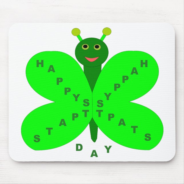 Saint Patricks Day Butterfly Mousepad (Front)