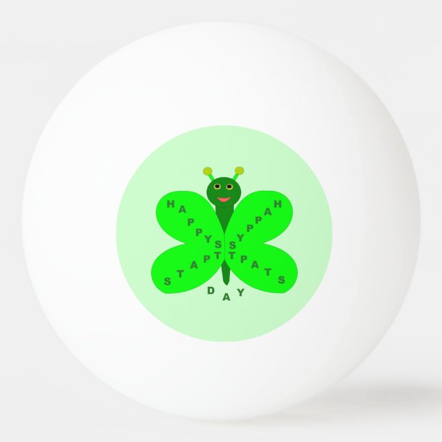 Saint Patrick's Day Butterfly Ping Pong Ball (Front)