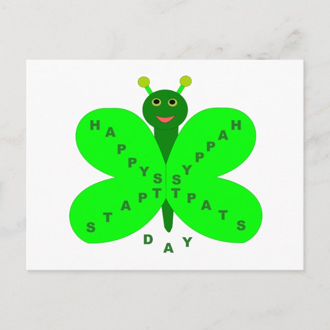 Saint Patrick's Day Butterfly Postcard (Front)